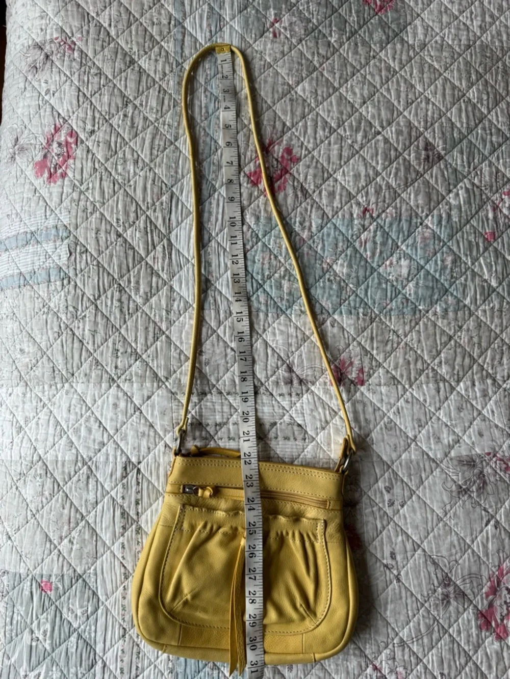 Fossil Genuine Leather Mustard Yellow Crossbody Bag - Picture 11 of 11